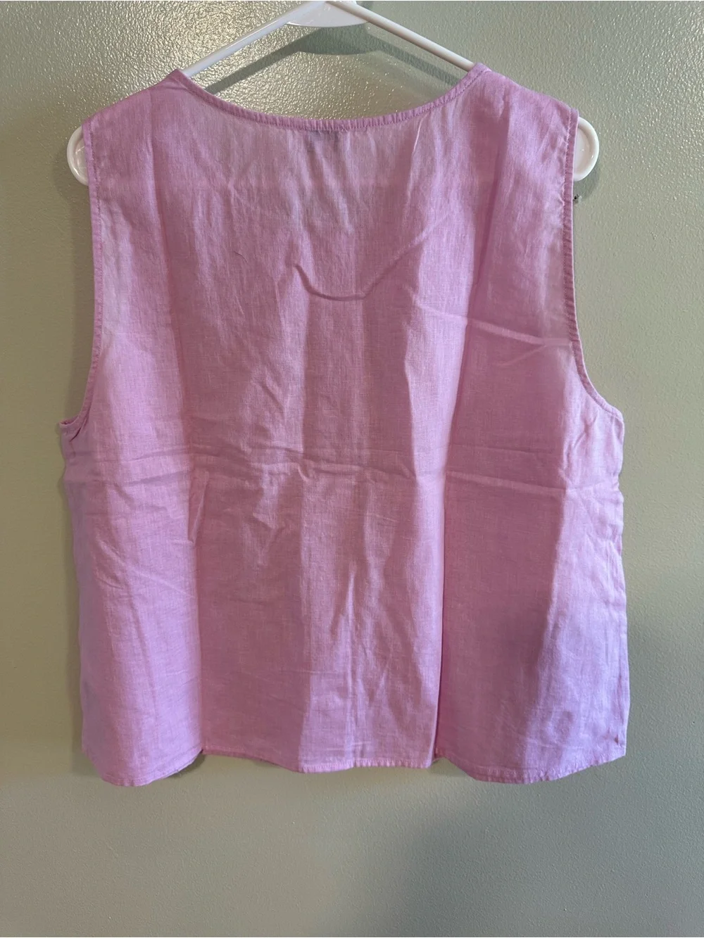J.Crew Pink Linen Blend Sleeveless Button-Front Top